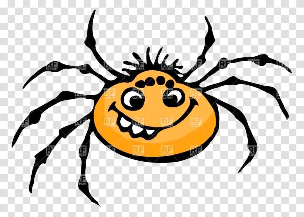 Spider Clipart Cute Black Cartoon Spider White Background, Animal, Tick, Invertebrate, Arachnid Transparent Png