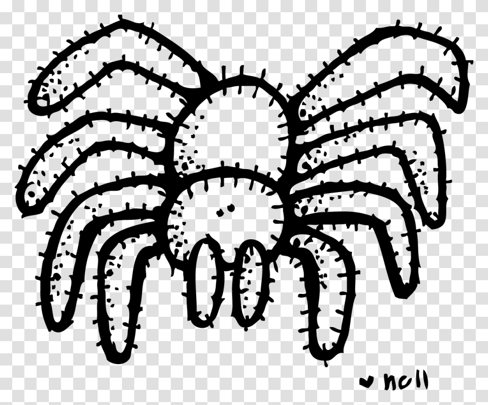Spider Clipart Melonheadz Halloween Black And White, Face, Texture Transparent Png