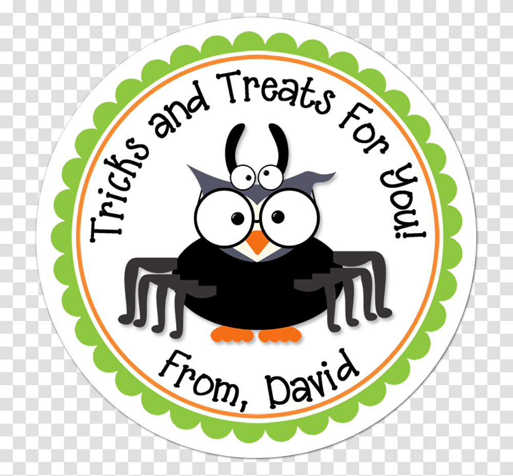 Spider Clipart Owl Racer Birthday Thank You Label, Sticker, Logo Transparent Png