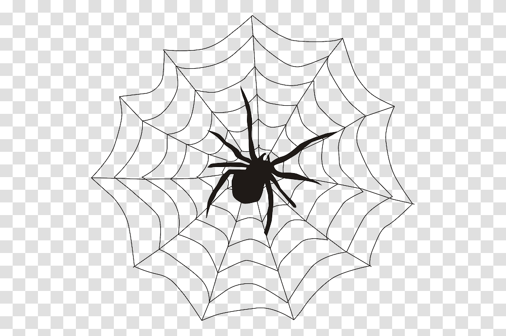 Spider In A Web Clipart, Spider Web Transparent Png