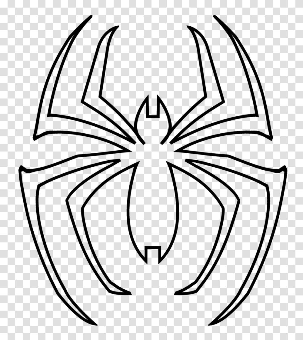 Spider Man Clipart Traceable, Stencil, White, Texture Transparent Png