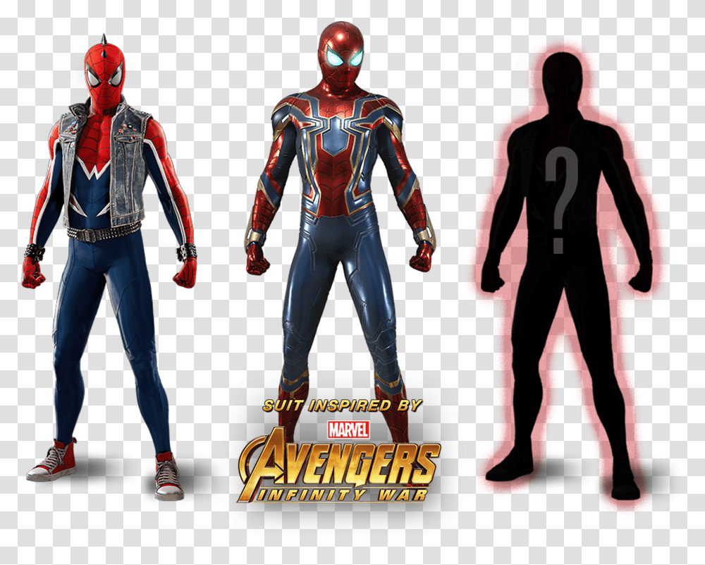 Spider Man Different Suits, Person, Helmet, Figurine Transparent Png