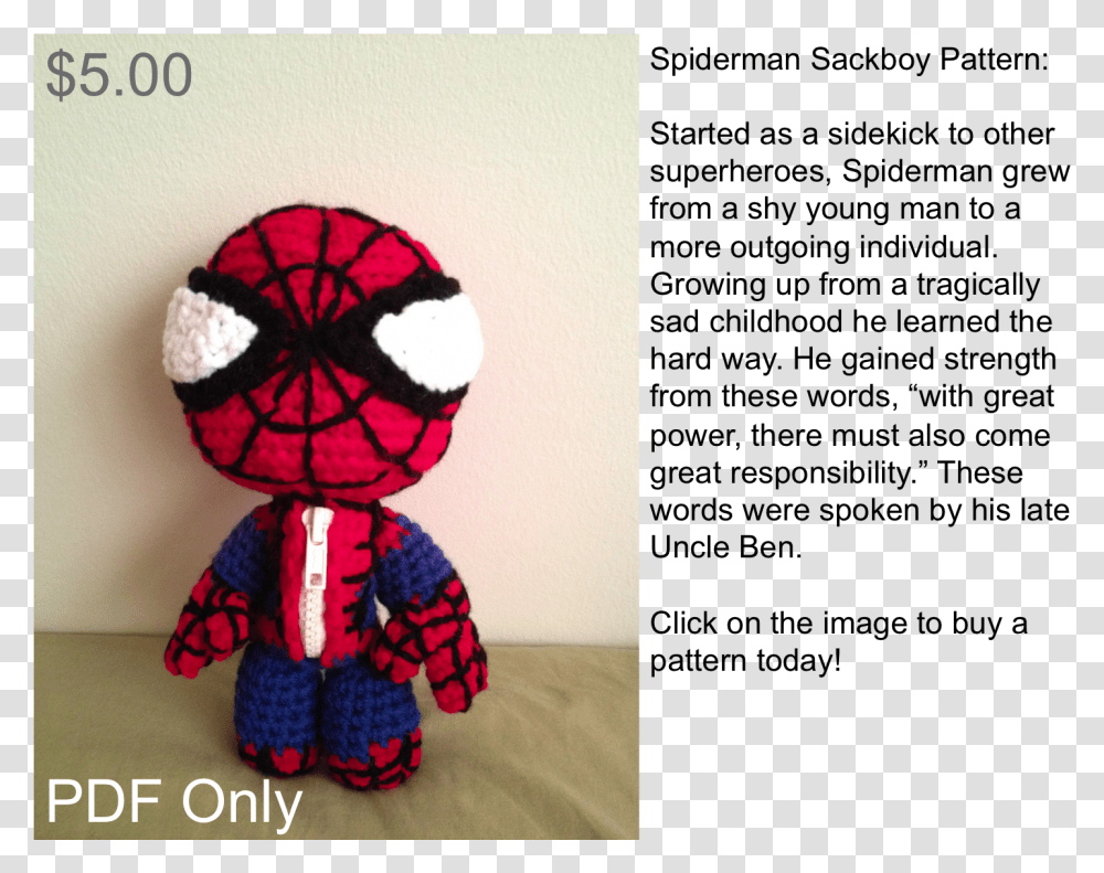 Spider Man Download Spider Man, Toy, Plush, Accessories, Accessory Transparent Png