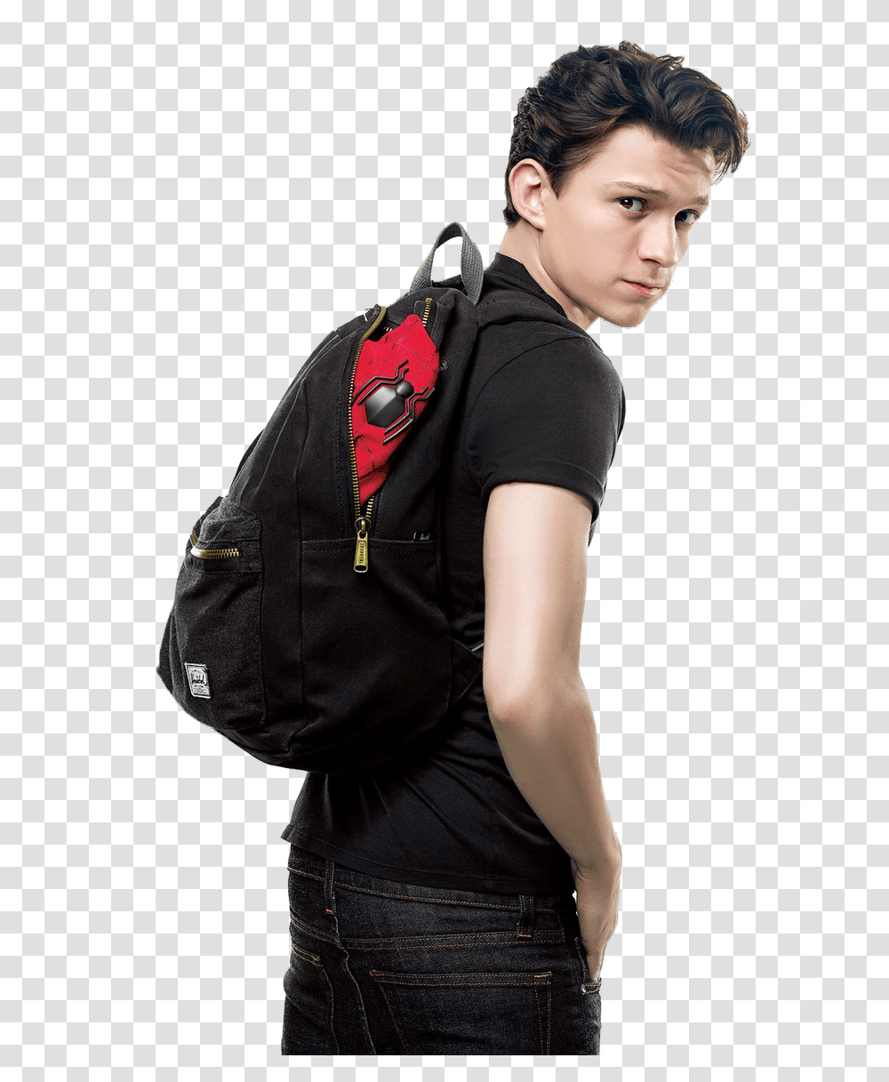 Spider Man Far From Home Backpack, Bag, Person, Human Transparent Png