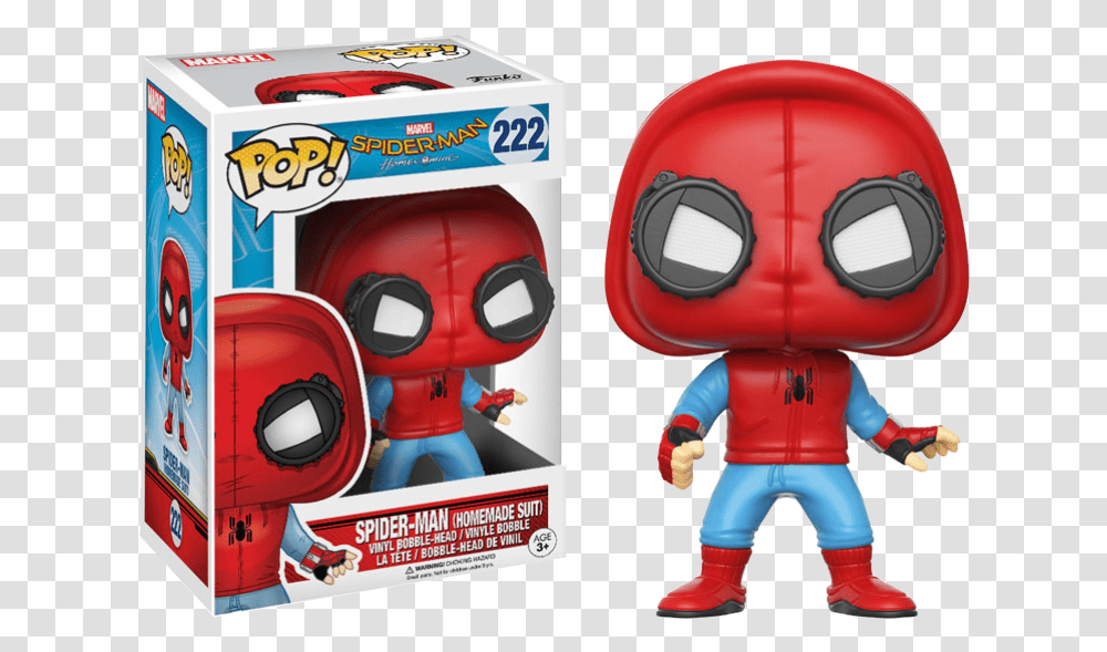 Spider Man Far From Home Funko Pop Spider Man Upgraded Spider Man Homemade Suit Funko Pop, Toy, Advertisement, Robot Transparent Png