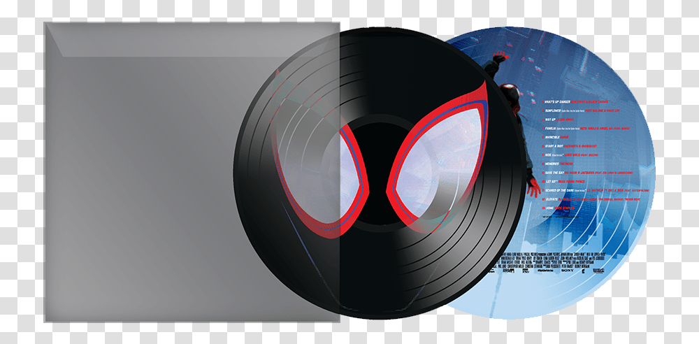 Spider Man Into The Spider Verse Original Motion Picture, Disk, Dvd, Headlight, Camera Lens Transparent Png
