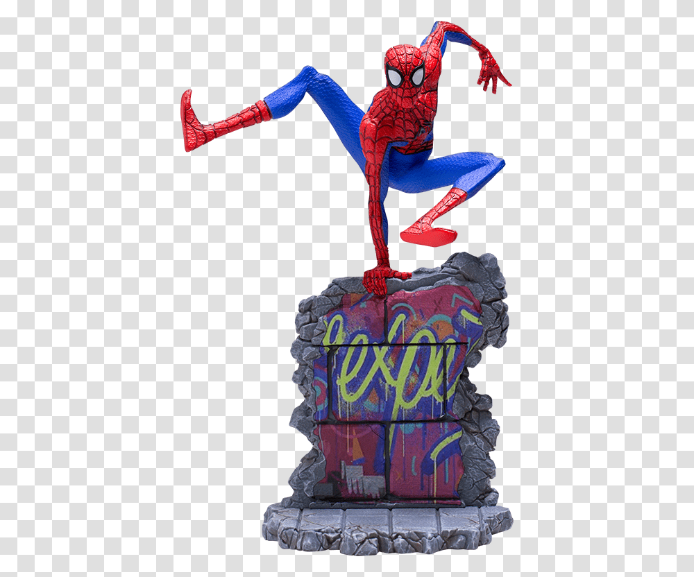 Spider Man Into The Spider Verse Statues, Poster, Advertisement, Sculpture Transparent Png