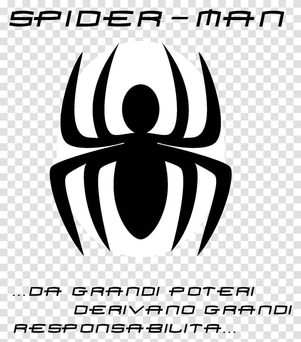 Spider Man Logo Black And White, Stencil, Trademark, Silhouette Transparent Png
