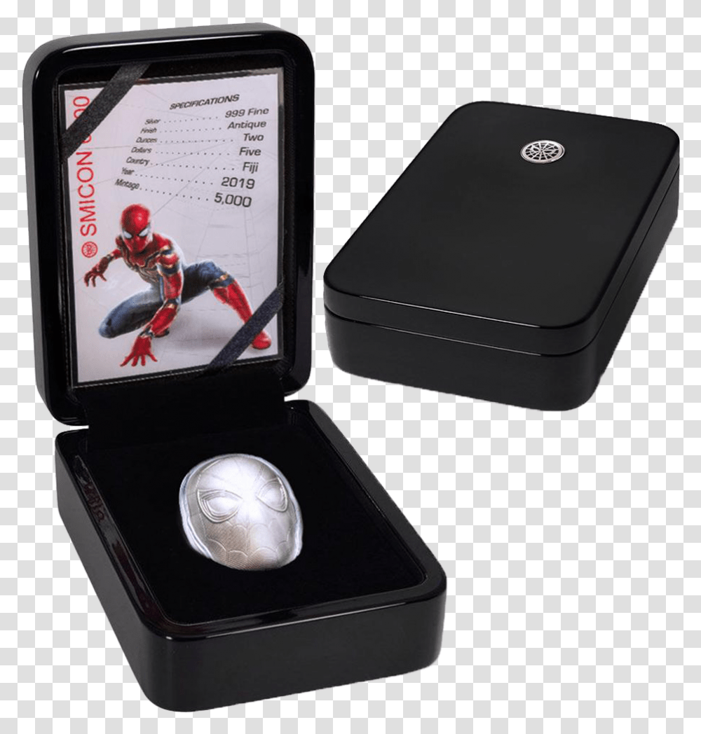 Spider Man Mask Marvel 2 Oz Silver Coin 5 Fiji Box, Mobile Phone, Electronics, Cell Phone, Person Transparent Png