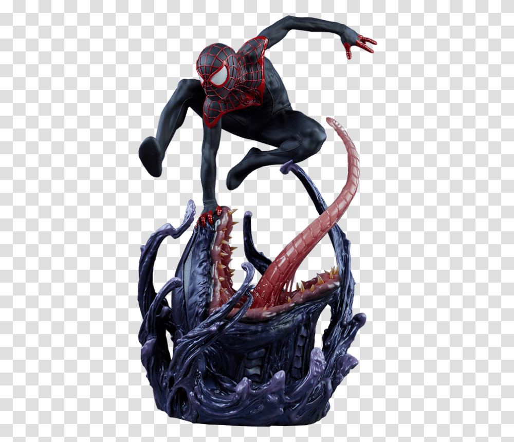 Spider Man Miles Morales Premium Format Figure, Person, Animal, Magician, Performer Transparent Png
