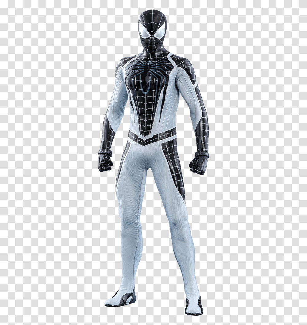 Spider Man Negative Suit Hot Toys 1, Person, Spandex, Sleeve Transparent Png