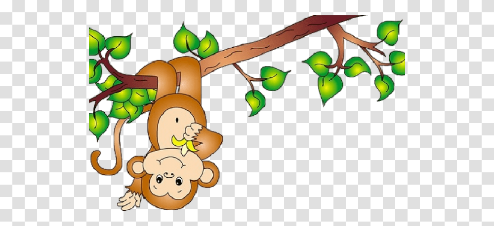 Spider Monkey Clipart Vine Monkey On The Tree Monkey Cartoon, Green, Plant, Vegetation, Seed Transparent Png