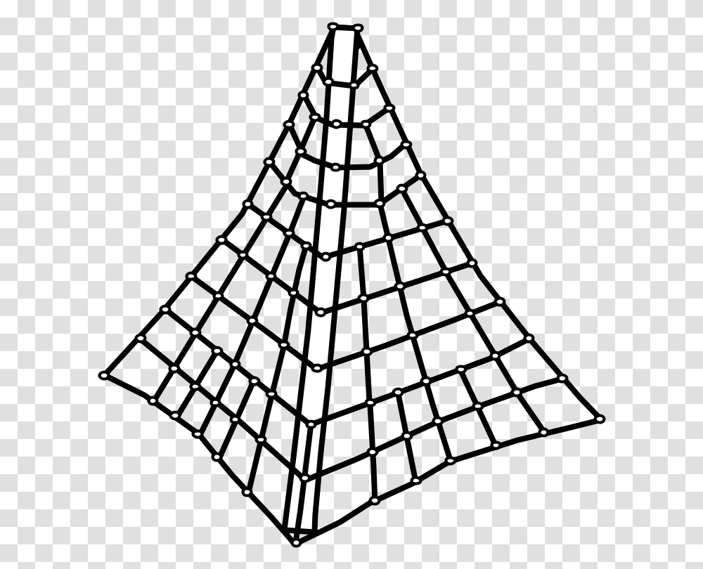 Spider Net Climber Triangle Black And White Clip Art, Antenna, Electrical Device, Tree Transparent Png