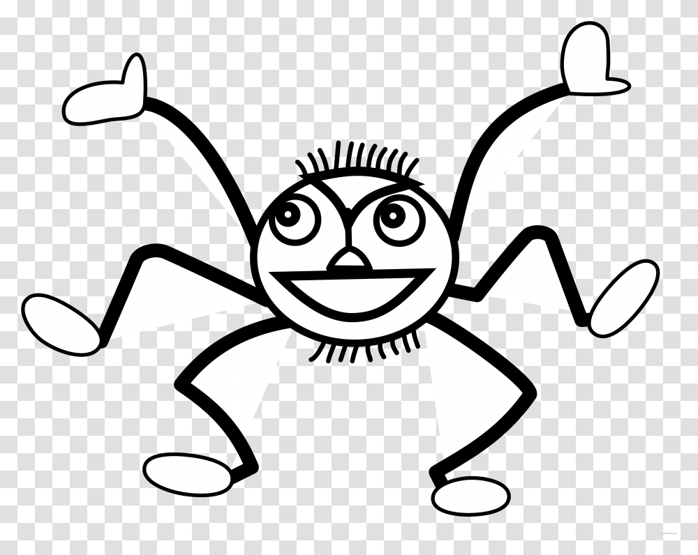 Spider Outline Clipart Spider In Black And White, Stencil, Face, Logo Transparent Png