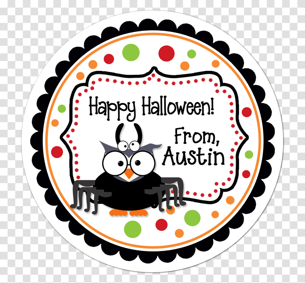 Spider Owl Fancy Frame Personalized Halloween Sticker You Are O Fish Ally A 4th Grader, Label, Text, Logo, Symbol Transparent Png