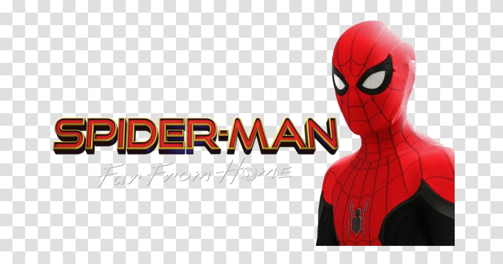 Spider Spiderman Far From Home Logo, Label, Text, Clothing, Person Transparent Png