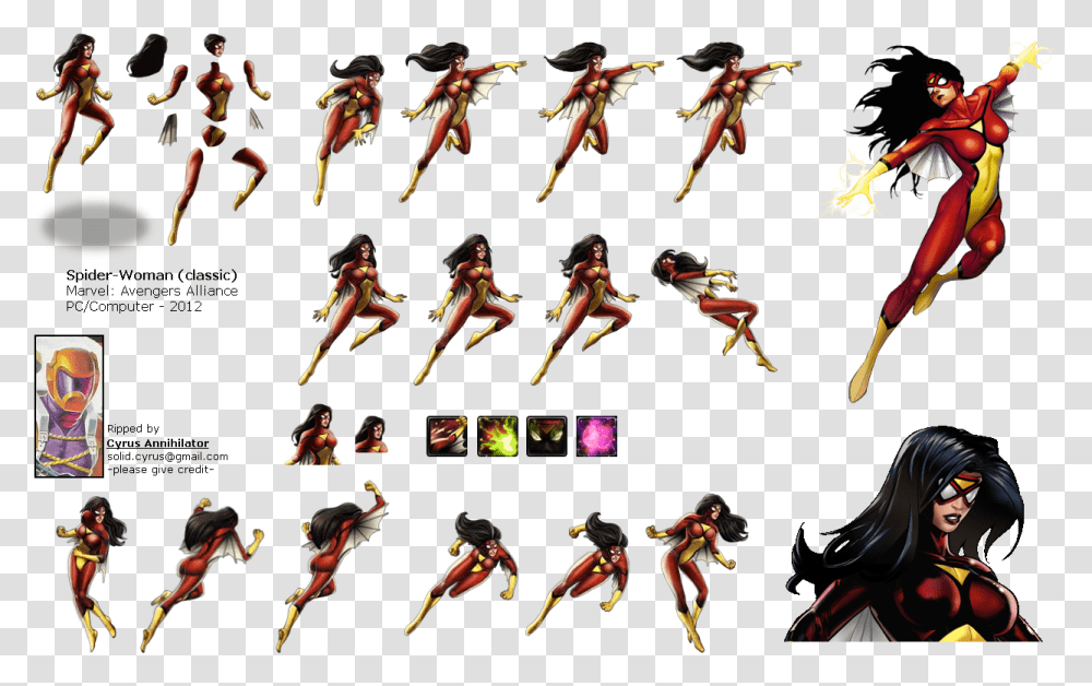Spider Woman Sprite Sheet Super Heroes, Person, People, Leisure Activities, Dance Transparent Png