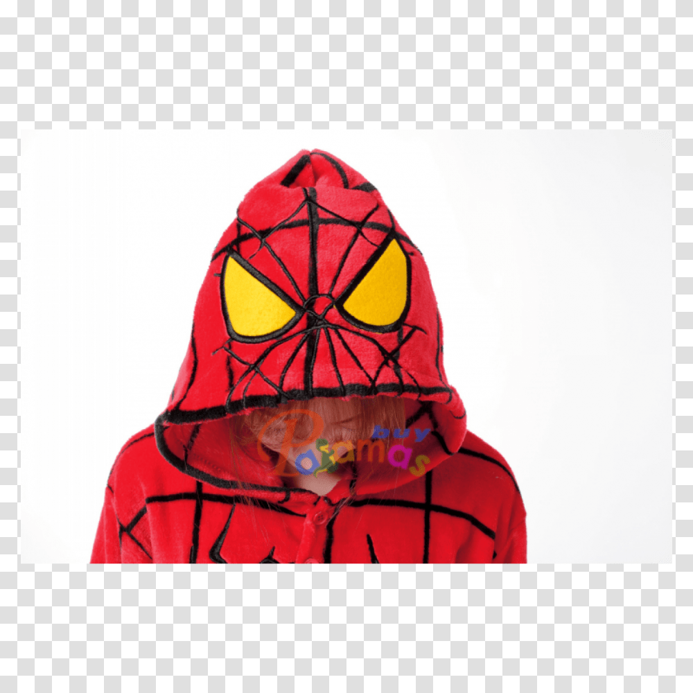 Spiderman Costume Onesies Hoodie Kigurumi Pajamas Party Wear, Apparel, Sweatshirt, Sweater Transparent Png