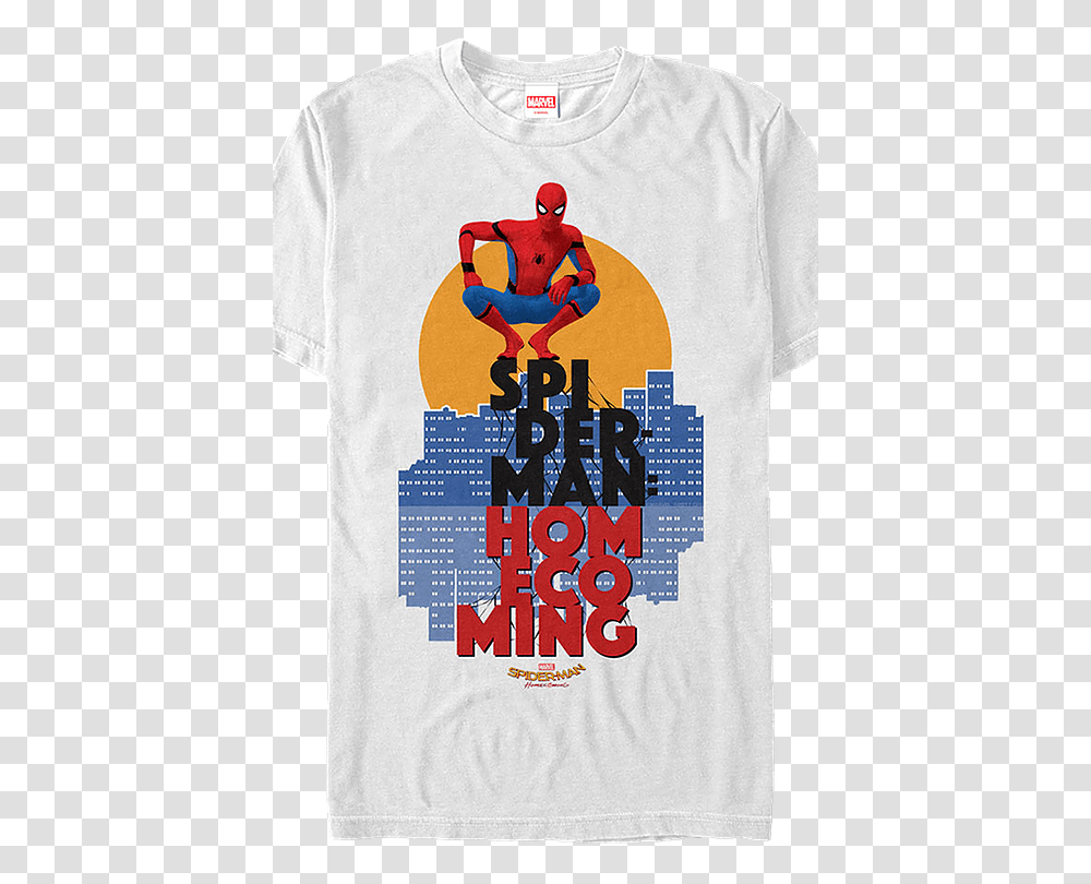 Spiderman Homecoming Logo Spider Man Homecoming Shirt, Apparel, T-Shirt, Person Transparent Png