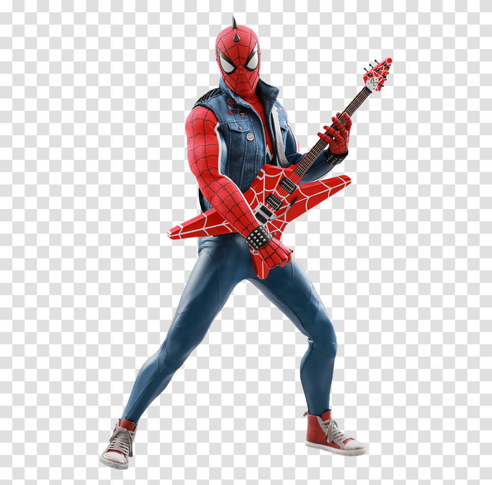 Spiderman Punk, Guitar, Leisure Activities, Musical Instrument, Person Transparent Png