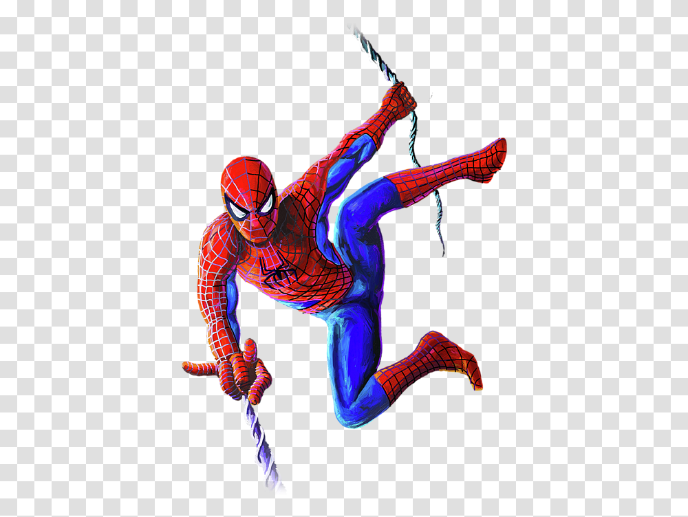 Spiderman Swinging, Person, Human, Helmet Transparent Png