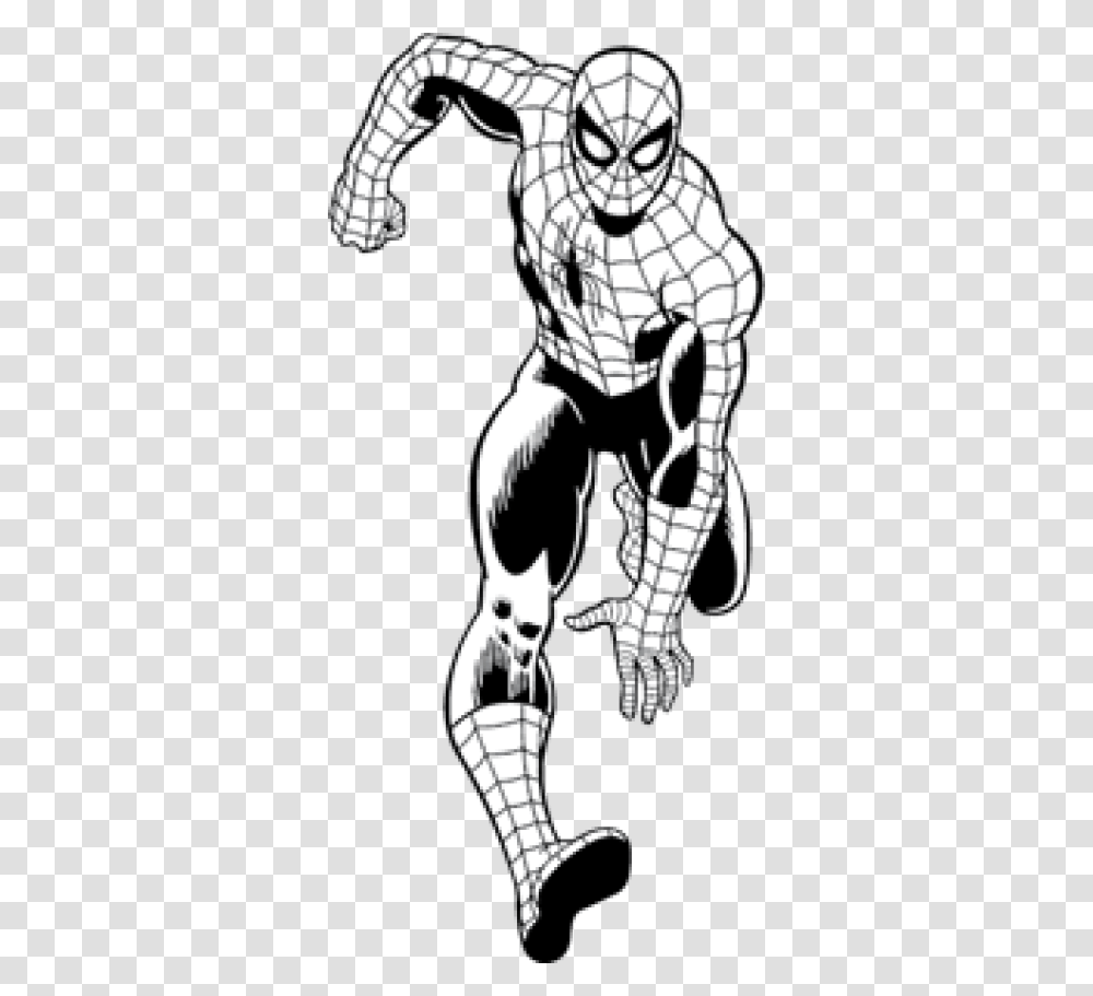 Spiderman Vector Black And White, Animal, Hook, Mammal, Person Transparent Png