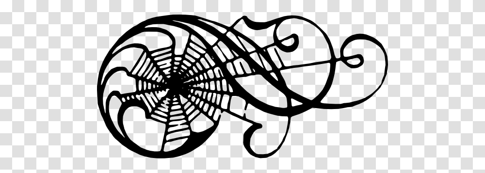 Spiderweb Scroll Clip Art, Stencil, Drawing Transparent Png