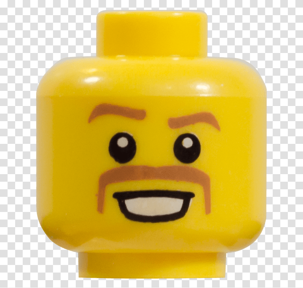 Spielzeug X1 New Lego Minifig Head Dual Sided Orange, Bottle, Toy, PEZ Dispenser, Jar Transparent Png