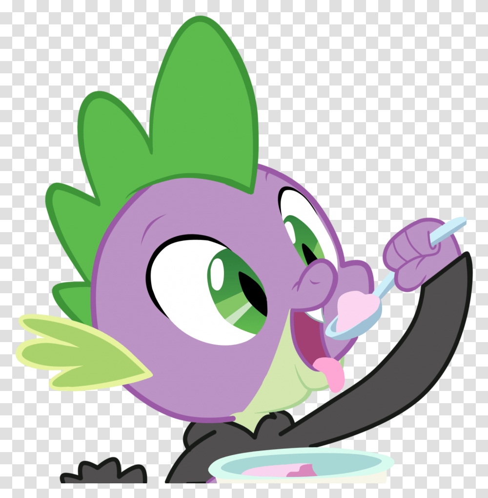 Spike Eating Ice Cream By Kristysk Cartoon, Flower, Plant, Blossom Transparent Png