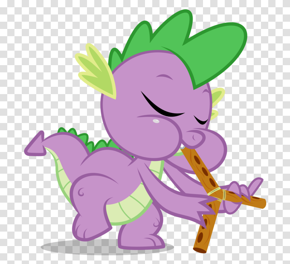 Spike Playing Flutes By Dervonnebenaan Spike, Purple, Cupid Transparent Png