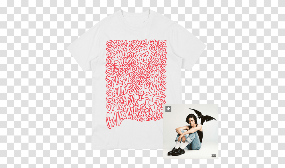 Spill Your Guts Repeat Tee Kid Krow Digital Album Preorder Spill Your Guts T Shirt, Apparel, Person, Human Transparent Png