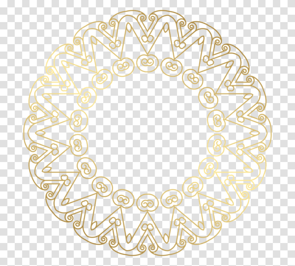 Spin Around Clipart Golden Clipart Round Border, Pattern, Rug, Label Transparent Png