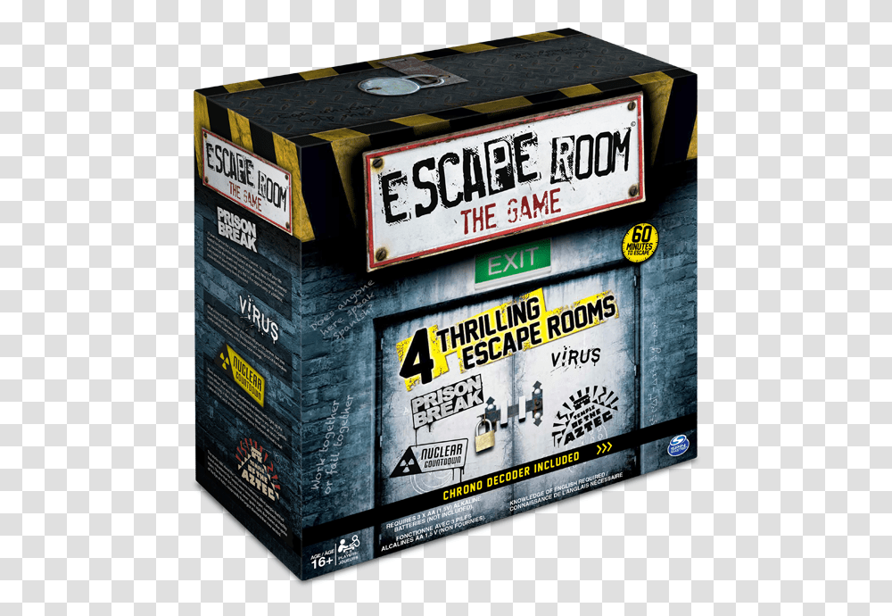 Spin Master Games Escape Room The Game, Box, Label, Paper Transparent Png