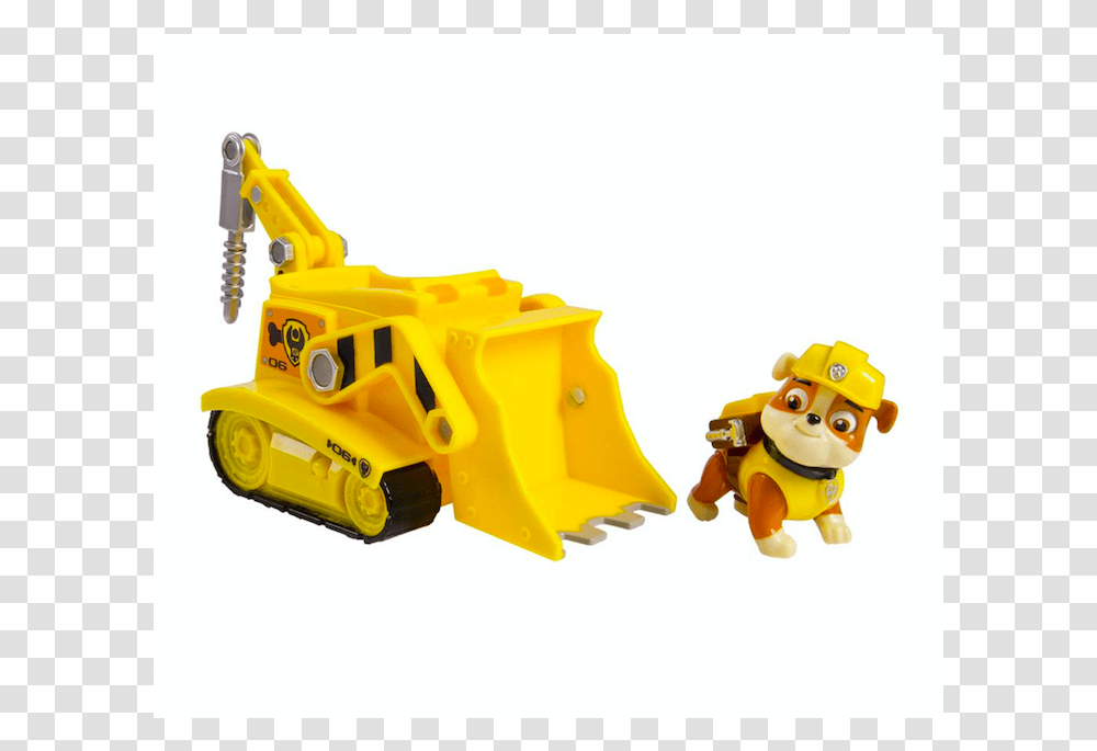 Spin Master Paw Patrol Rubble Paw Patrol Vehicle And Pup, Toy, Bulldozer, Tractor, Transportation Transparent Png