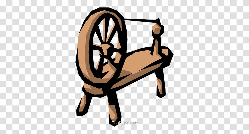Spinning Wheel Royalty Free Vector Clip Art Illustration, Machine, Wood, Spoke Transparent Png