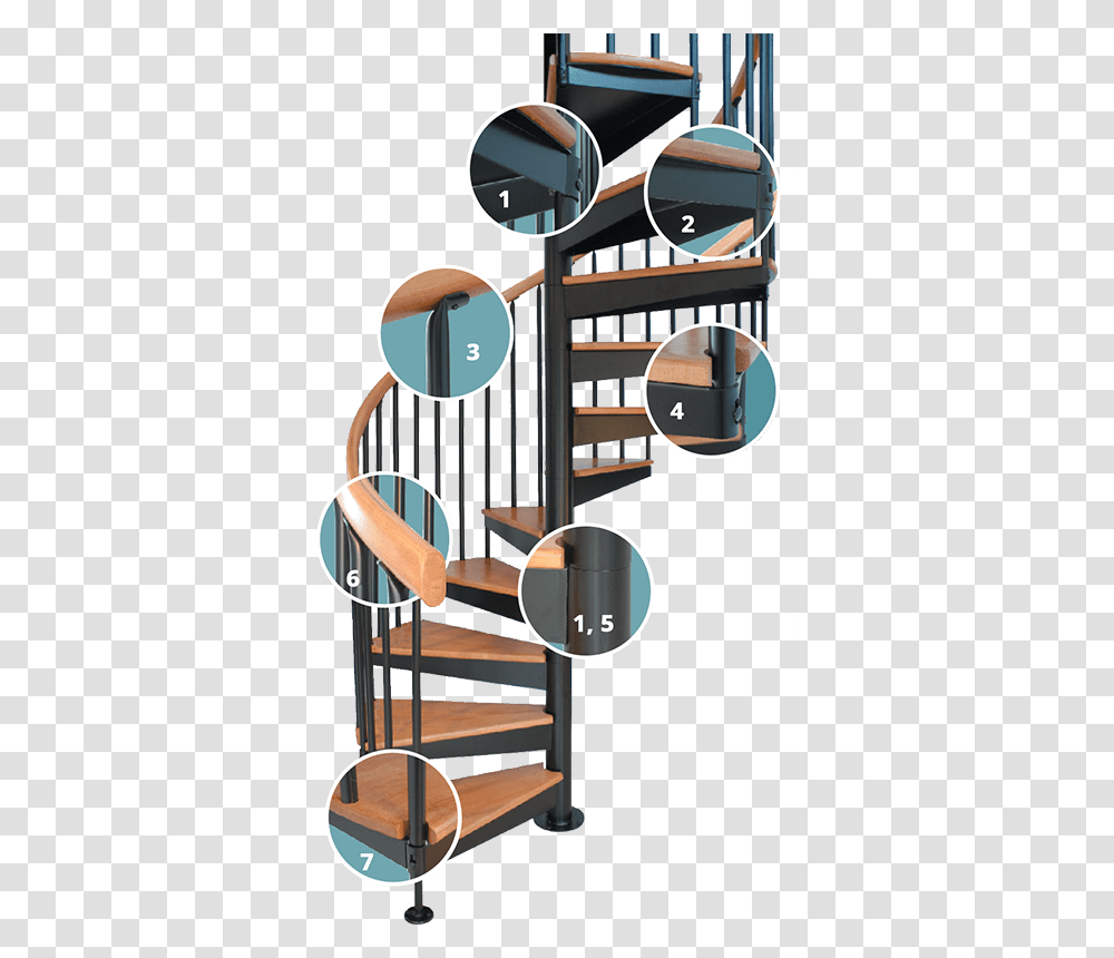 Spiral Stair Features Spiral Staircase Design, Chair, Furniture, Sport, Housing Transparent Png
