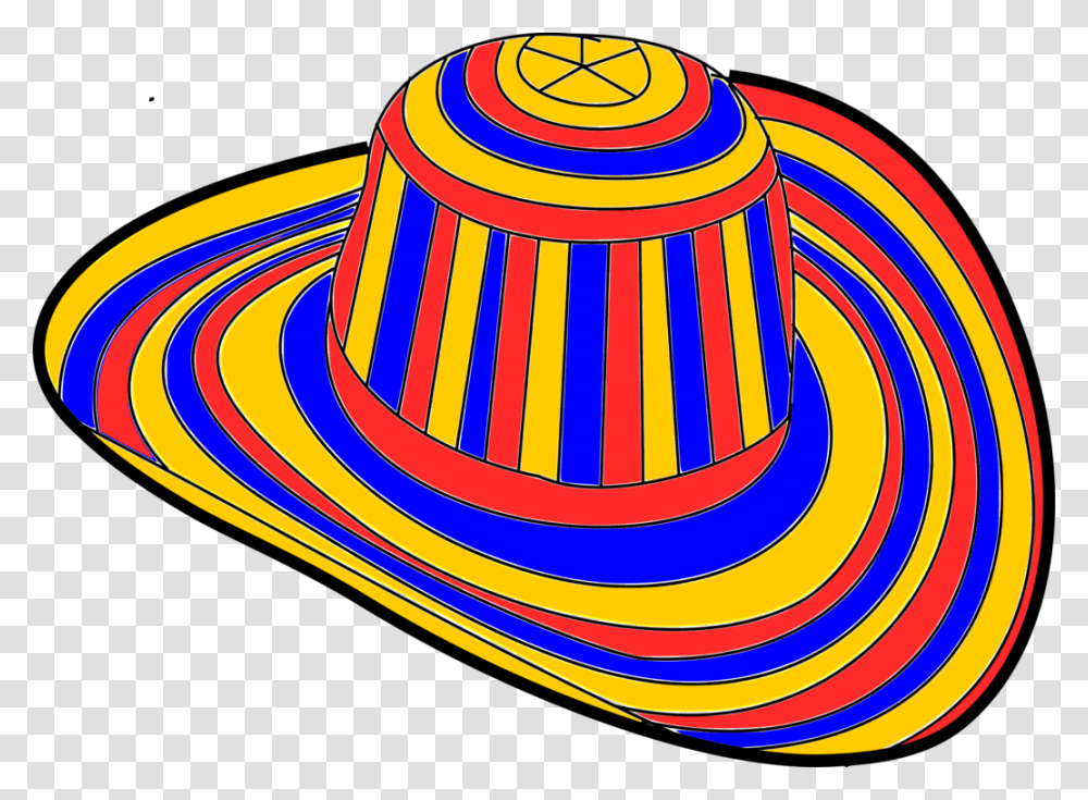 Spiralyellowcircle Colombia Sombrero Clipart, Apparel, Hat, Sun Hat Transparent Png