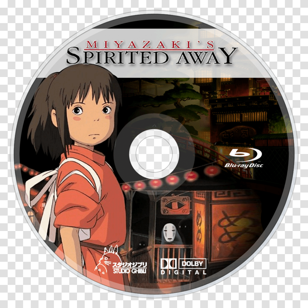 Spirited Away Bluray Disc Image Spirited Away Dvd Label Anime Movie Poster Art, Disk, Person, Human, Advertisement Transparent Png