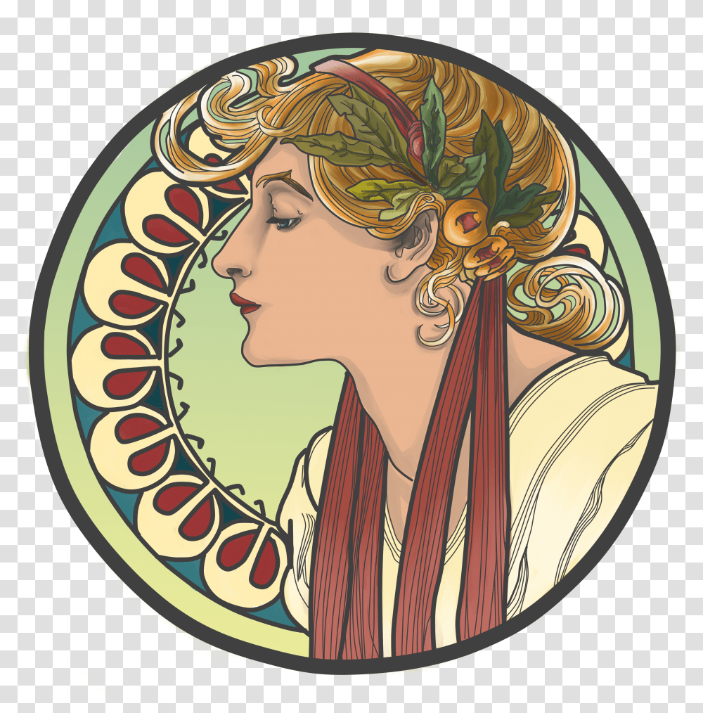 Spirits Of The Grand Art Nouveau Woman Face Transparent Png