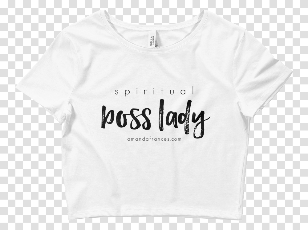 Spiritual Boss Lady With Back Angel Wings Crop Tee White And Pink Crop Top, Apparel, T-Shirt, Sleeve Transparent Png