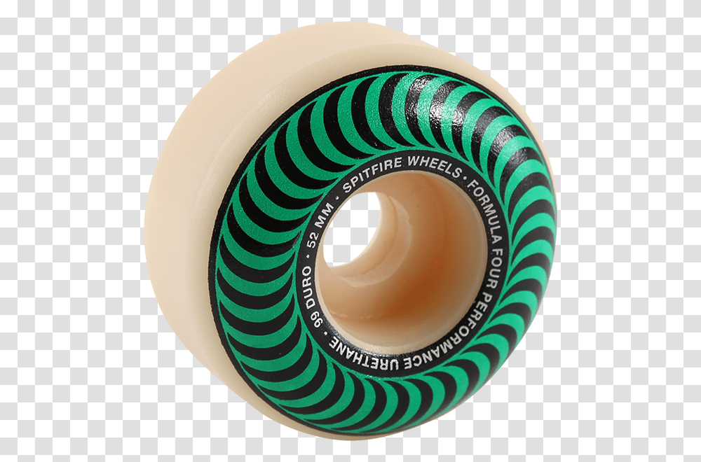 Spitfire F4 99a Classic Swirl 52mm White Wgreen Spitfire Wheels Classics, Tape, Frisbee, Toy, Spiral Transparent Png