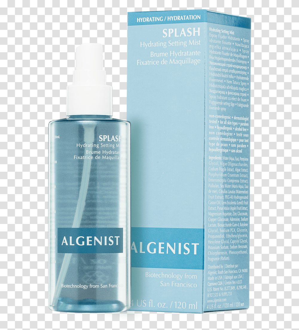Splash Hydrating Setting Mist Front And Large Image Algenist Splash Hydrating Setting Mist, Book, Aluminium, Can, Bottle Transparent Png