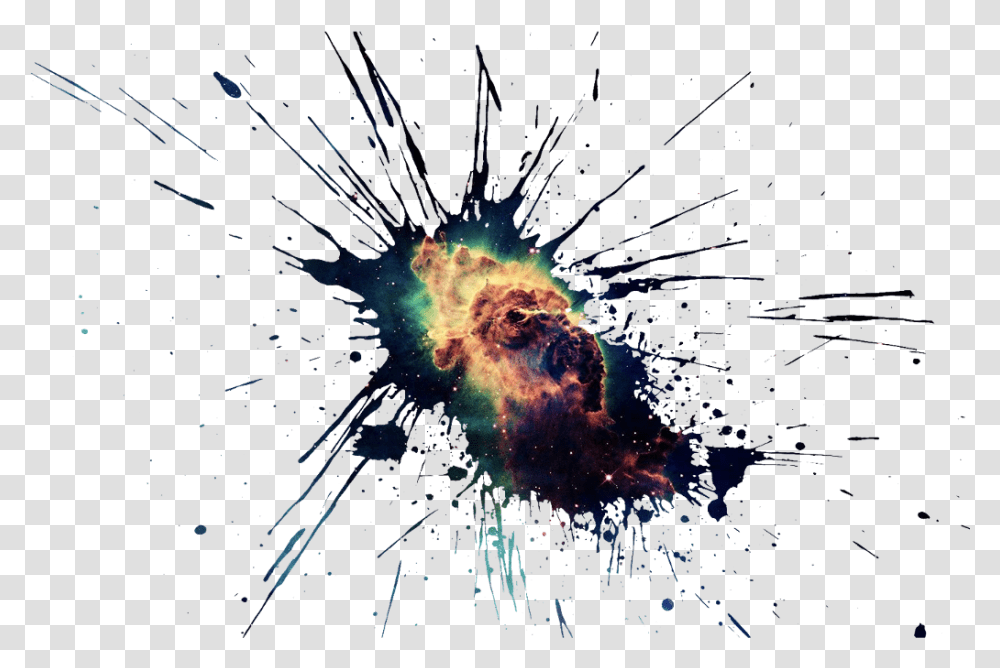Splash Splasheffect Galaxy Drops Paint Space Hubble, Nebula, Outer Space, Astronomy, Universe Transparent Png