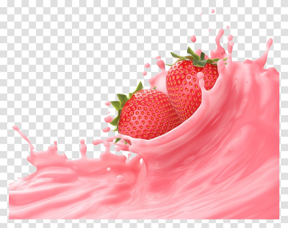 Splash Strawberry High Quality Image Strawberry Milk Splash, Pattern, Plant Transparent Png