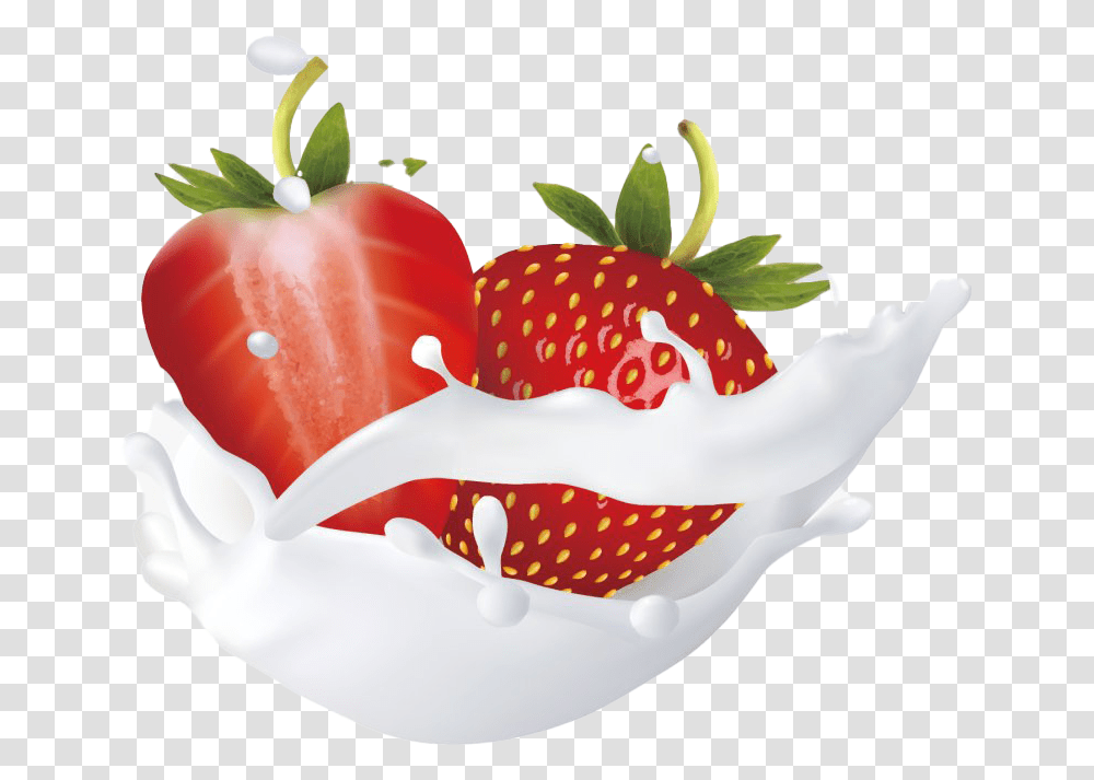 Splash Strawberry Image Background Strawberry Splash, Fruit, Plant, Food, Birthday Cake Transparent Png