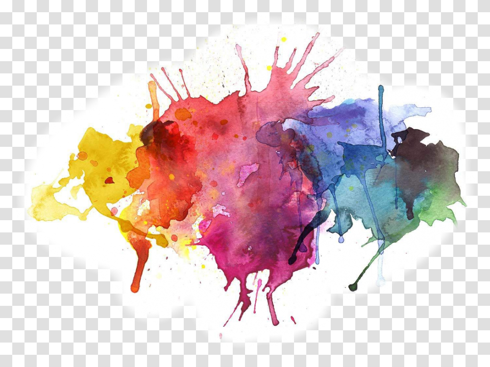 Splash Watercolor Rainbow Cool Banner Freetoedit Splash Water Colors, Paint Container, Stain Transparent Png