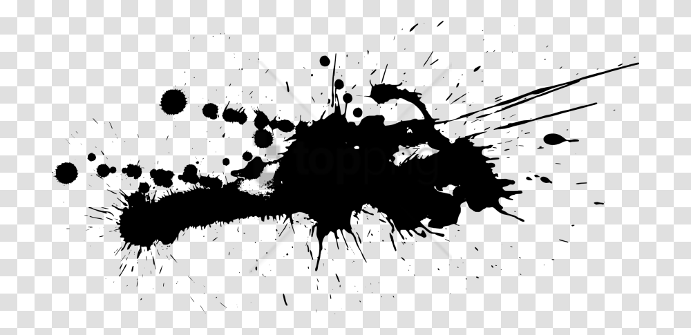 Splat Ink Color Splatter Image With Black Paint Splatter, Stencil, Silhouette, Bird, Animal Transparent Png