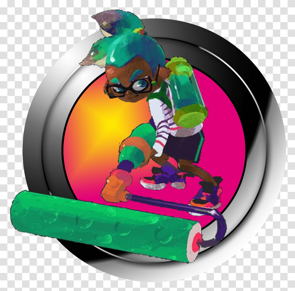 Splatoon Button Roller Black Inkling Boy, Person, Human, Toy, People Transparent Png