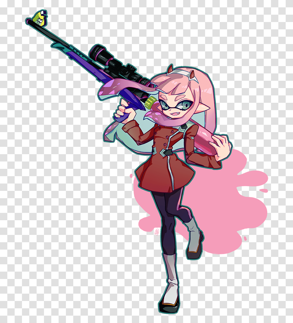 Splatoon Darling In The Franxx, Person, Horn, Brass Section Transparent Png