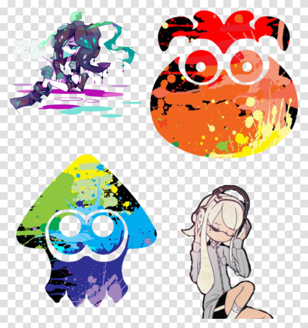 Splatoon Inkling And Octoling, Person, Poster Transparent Png